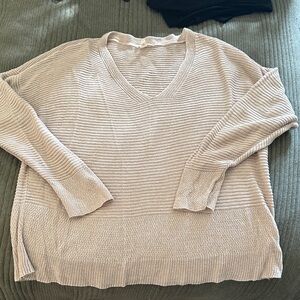 Eileen Fisher Light Beige V-Neck Sweater